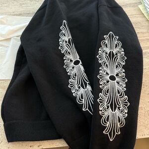 Chrome Hearts Black Sweater with White Embroidery